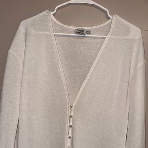 Princess Polly White Pearl Button Up Cardigan